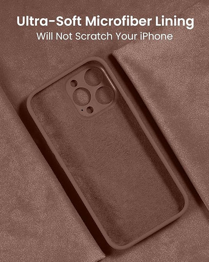 FireNova Designed for iPhone 15 Pro Max Case, Silicone Upgraded [Camera Protection] Phone Case with [2 Screen Protectors], Soft Anti-Scratch Microfiber Lining Inside, 6.7 inch, Light Brown