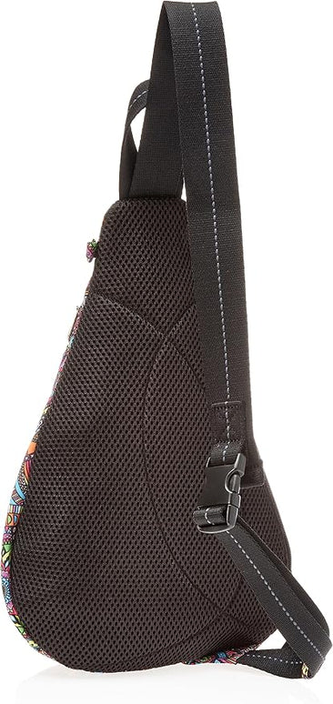 Sakroots On The Go Sling Bag for Women in Eco-Twill, Large Convertible Crossbody Backpack With Main Zipper Closer, Made From Recycled Materials - Rainbow Wanderlust Nd