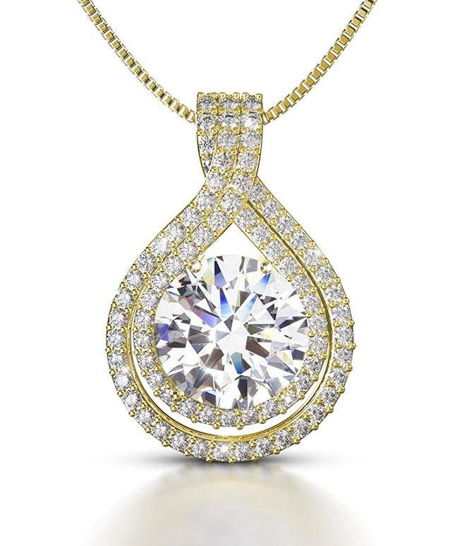 Platinum Plated Certified Moissanite Necklace for Women Gift for Her