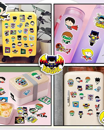 Superhero Stickers for Boys – 50PCS Cute Cartoon Stickers for Kids, Teens, Adults – Waterproof Vinyl Decal Sticker for Water Bottles, Laptop, Phone, Skateboard, Scrapbook, Party Favors, Gifts