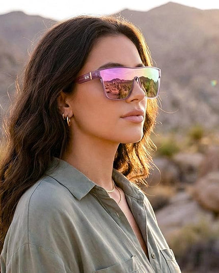 FEISEDY Sunglasses for Women Men, Fashion Mirrored Single Lens, Driving Beach Sunnies UV400 Shades B2996