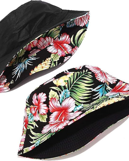 Mashiaoyi Unisex Print Double-Side-Wear Reversible Bucket Hat