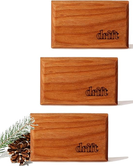 Drift Car Air Freshener - The Original Wood Air Freshener - Car Odor Eliminator - Long Lasting Scent - Metal Clip - Essential Oils - Clean Ingredients - Pine Scent 3 Pack Refill - NO CLIP INCLUDED