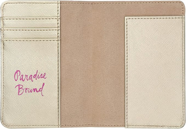 Lilly Pulitzer Vegan Leather Passport Holder, Cute Passport Cover, Travel Wallet with Credit Card Slots, Lil Earned Stripes