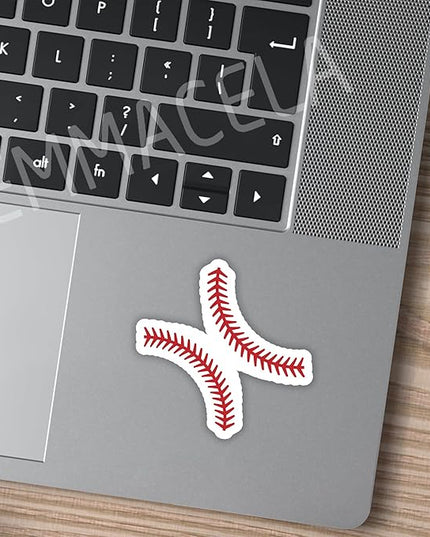 (3PCS) Baseball Stickers, Baseball Seams Decal Waterproof Vinyl Sticker for Water Bottle, Tumbler, Scrapbook, Helmet, Laptop, Gift for Boys Girls Team Baseball Lovers, Size 3" x 2.9 "