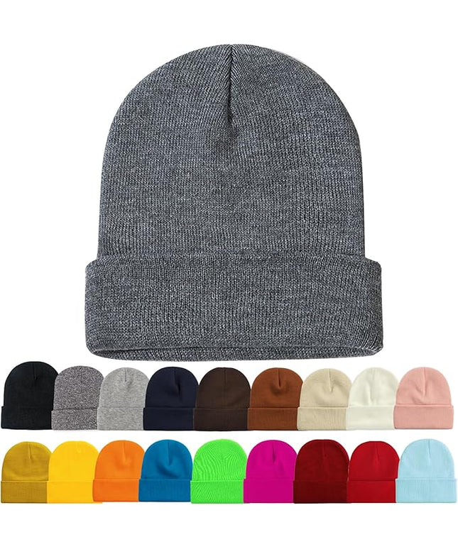 ZOORON 1&2 Pack Beanie for Men Women Slouchy Beanie Hats Winter Knit Caps Soft Ski Hat Unisex