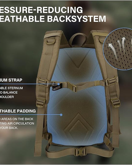 Mardingtop Tactical Molle Backpack for Men- 18L/28L EDC Hiking & Motorcycle Backpack