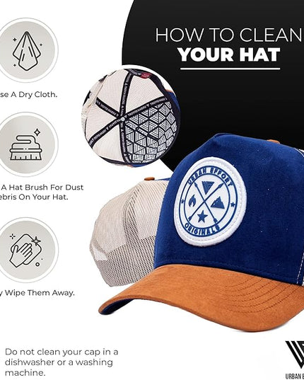 Urban Effort Mesh Back Cap - for Men and Women Baseball Hat 5-Panel Trucker Hat - Great Snapback Closure for Hunting & Hiking