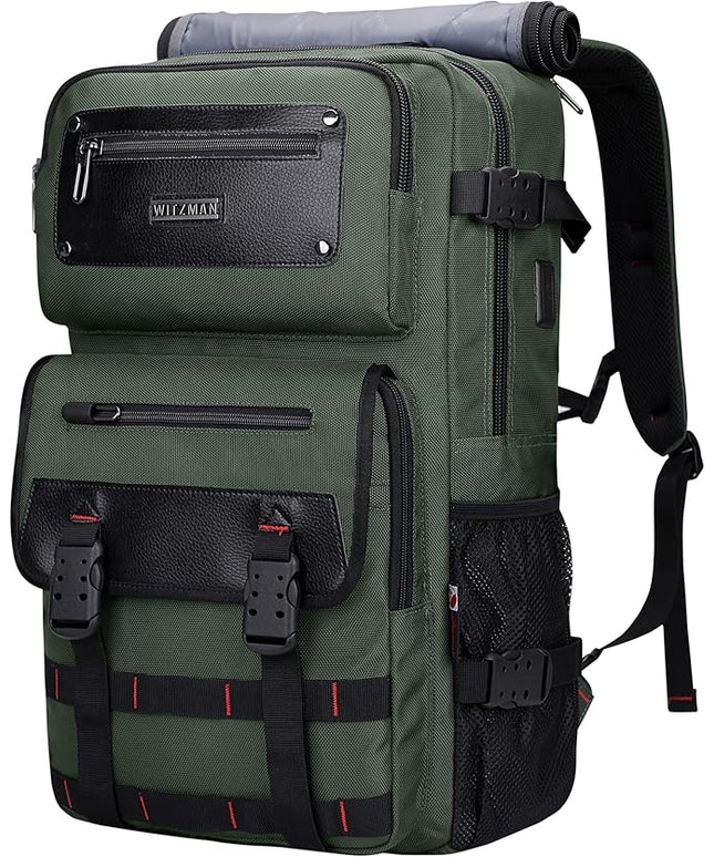 WITZMAN Carry On Travel Backpack for Men Duffle Bags Fit 17 Inch Laptop Airline Approved Laptop Backpack(B685 Army Green)