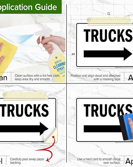 Trucks Right Sign, 10x7 Inches, 4 Mil Vinyl Decal Stickers Weather Resistant, Made in USA by My Sign Center