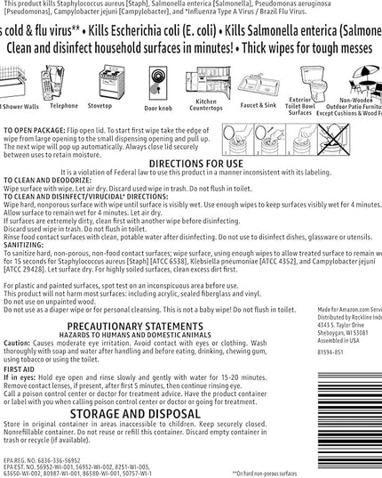 Amazon Basics Disinfecting Wipes, Lemon Scent, Sanitizes/Cleans/Disinfects/Deodorizes, 255 Count (3 Packs of 85)
