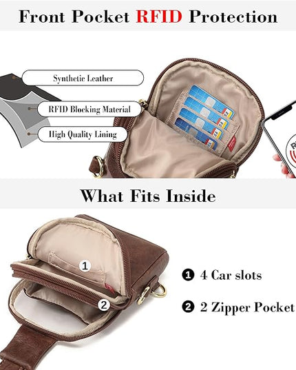 INICAT Sling Bag for Women Touchscreen Small Crossbody Cell Phone Purse Fanny Pack
