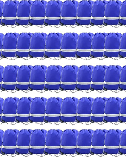 BeeGreen Drawstring Backpack Bags 20,30,50 Packs Reflective String Bags for Gym Sport Trip Cinch Sack DIY for Women Men