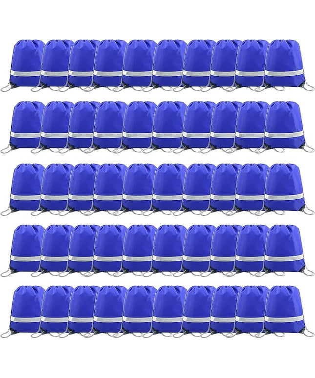 BeeGreen Drawstring Backpack Bags 20,30,50 Packs Reflective String Bags for Gym Sport Trip Cinch Sack DIY for Women Men