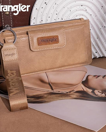 X Wrangler Wallet for Women Ladies Female Card Cases & Money Organizers Wristlet with Wallet Large Clutch with Coin Purse Smooth Zipper and Rfid Lining