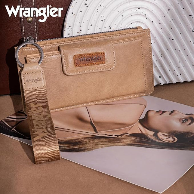 X Wrangler Wallet for Women Ladies Female Card Cases & Money Organizers Wristlet with Wallet Large Clutch with Coin Purse Smooth Zipper and Rfid Lining