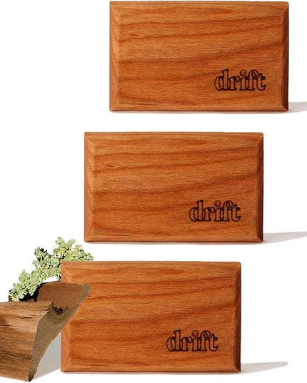 Drift Car Air Freshener - The Original Wood Air Freshener - Car Odor Eliminator - Long Lasting Scent - Metal Clip - Essential Oils - Clean Ingredients - Teak Scent 3 Pack Refill - NO CLIP INCLUDED