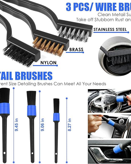 Viewsun 18PCS Car Cleaning Kit, Car Interior Detailing Kit with Blue High Power Handheld Vacuum, Detailing Brush Set, Windshield Cleaner, Cleaning Gel, Complete Auto Accessories for Men, Women