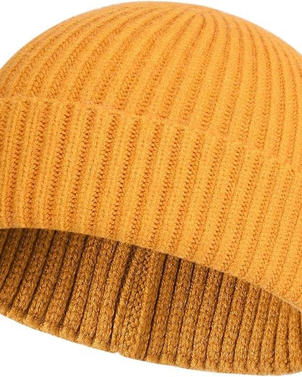 ROYBENS Swag Wool Knit Cuff Short Fisherman Beanie for Men Women, Winter Warm Hats