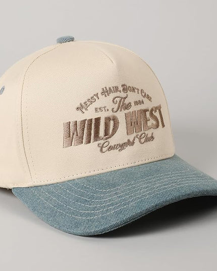 MIRMARU Two-Tone Vintage Canvas Trucker Hats for Men & Women, Adjustable Size Baseball Caps with Trendy Embroidered Design