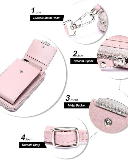 KUKOO Small Crossbody Bag Cell Phone Purse Wallet with Credit Card Slots for Women