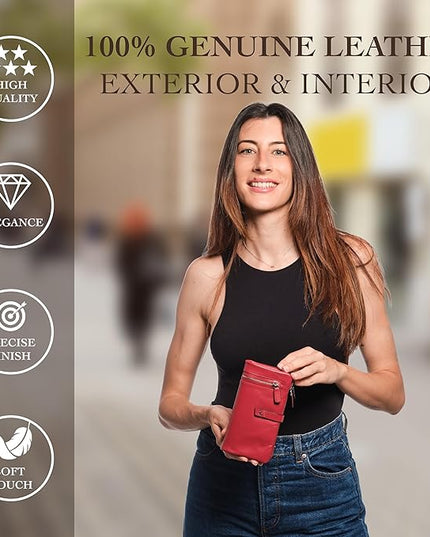 Lavalen Leather Purses for Women - Elegant Ladies Purse - RFID Wallet for Women - Leather Handcrafted Ladies Wallet - Small & Colourful with Coin Pocket & Cards - For daily Use - Box for Gift.