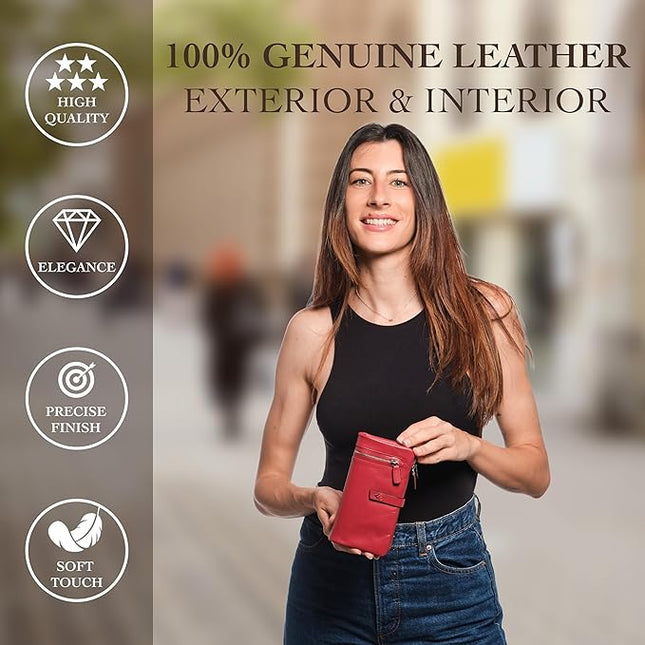 Lavalen Leather Purses for Women - Elegant Ladies Purse - RFID Wallet for Women - Leather Handcrafted Ladies Wallet - Small & Colourful with Coin Pocket & Cards - For daily Use - Box for Gift.