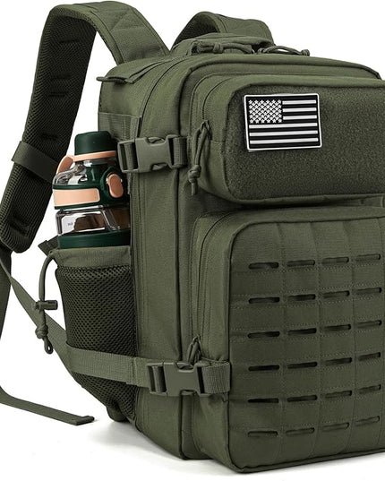 QT&QY 25L/45L Military Tactical Backpack For Men Molle Daypack 3 Day Bug Out Bag Hiking Rucksack With Bottle Holder