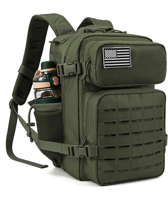 QT&QY 25L/45L Military Tactical Backpack For Men Molle Daypack 3 Day Bug Out Bag Hiking Rucksack With Bottle Holder