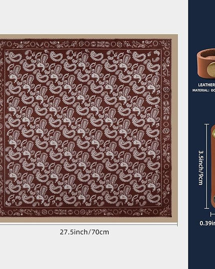 27.5 Inches Square Silk Feeling Neck Scarf for Men Necktie Silk Bandanas Pocket Square Cowboy Scarves