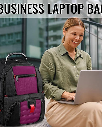 YOREPEK Travel Backpack, Extra Large 50L Laptop Backpacks for Men Women, Water Resistant College Backpack Airline Approved Business Work Bag with USB Charging Port Fits 17 Inch Computer, Purple