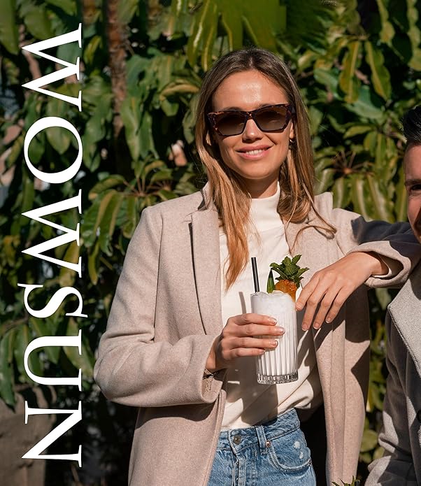 WOWSUN Narrow Small Vintage Polarized Cat Eye Sunglasses for Women