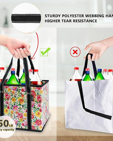 BeeGreen Large Waterproof Reusable Bags Christmas Heavy Duty Shopping Tote for Groceries Pool Gift with Webbing Handles