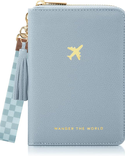 Beautiful Passport Holder for Travel with Wristlet Strap - All-in-One Wallet for Women with Card Slots and Tassel Keychain - Perfect Case to Keep Your Travel Documents Organized & Safe