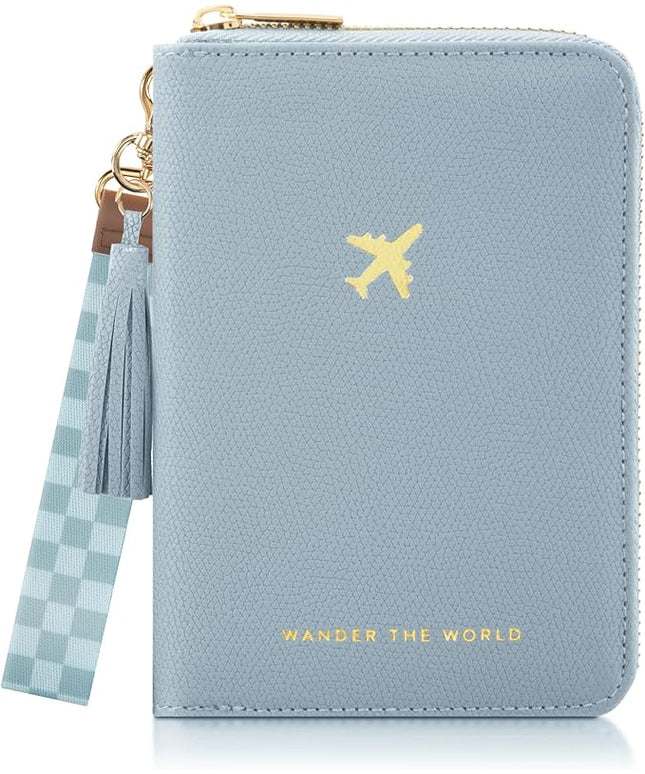 Beautiful Passport Holder for Travel with Wristlet Strap - All-in-One Wallet for Women with Card Slots and Tassel Keychain - Perfect Case to Keep Your Travel Documents Organized & Safe