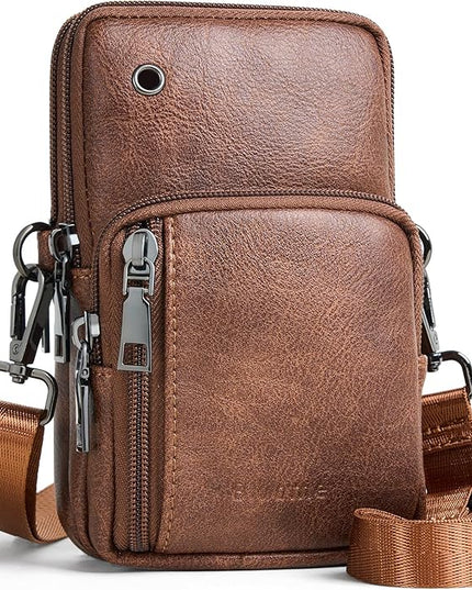 Bluome Small Crossbody Phone Purse for Women –PU Leather Crossbody Handbag Wallets Shoulder Travel Bag with Headphone Jack