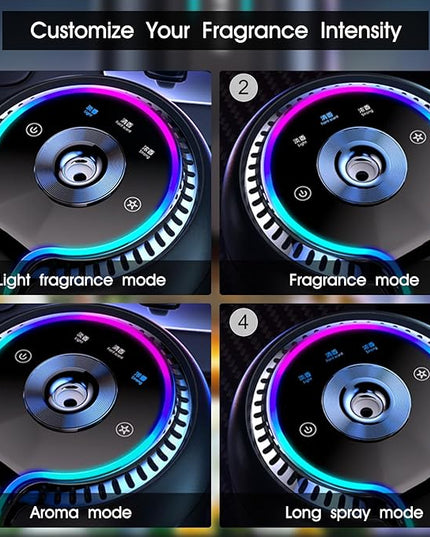 P6 Smart Car Air Freshener Diffuser - Auto On/Off, 4 Modes, 30-Day Battery, Ultrasonic Mist, Long-Lasting 4 Months, Jade Dragon Tea Scent