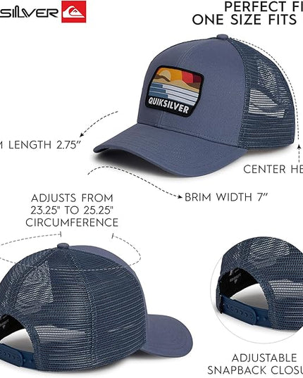 Quiksilver Men's Premium Cotton Adjustable Snap Back Logo Baseball Cap