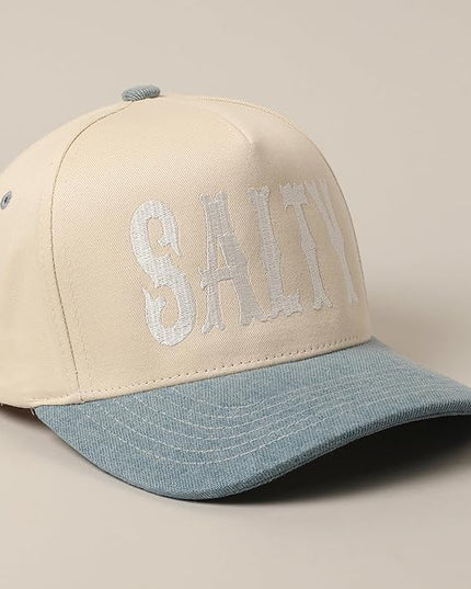 MIRMARU Two-Tone Vintage Canvas Trucker Hats for Men & Women, Adjustable Size Baseball Caps with Trendy Embroidered Design