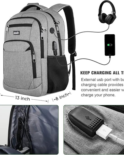 Paude Backpack for School, Laptop, Bookbag for Teen Boys - 15.6 Inch College Backpack for University, Business, Work, Travel