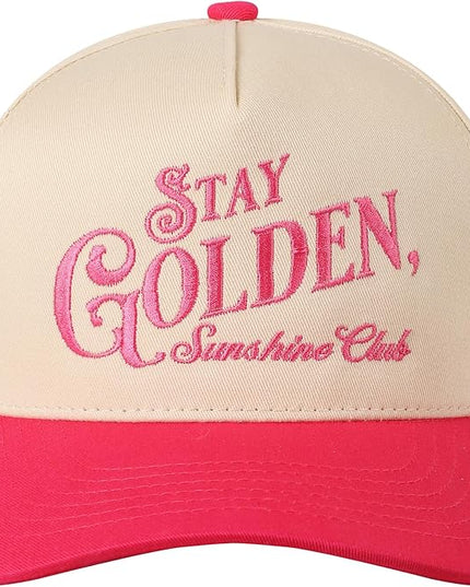 MIRMARU Two-Tone Vintage Canvas Trucker Hats for Men & Women, Adjustable Size Baseball Caps with Trendy Embroidered Design