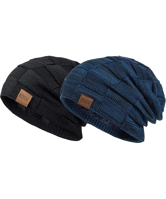 REDESS Beanie Hat for Men and Women Winter Warm Hats Knit Slouchy Thick Skull Cap