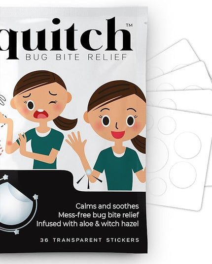 quitch Bug Bite Itch Relief Patch FSA Eligible, Summer Travel Essentials for Kids, Mosquito Anti Itch Cream Alternative, Summer Camp Essentials Itch Relief, Baby hydrocortisone Cream Alternative