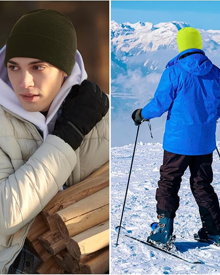Winter Beanie Hats Bulk for Men Women Beanie Cap for Donation Cozy Knitted Cuffed Skull Cap Gift Soft Ski Hat