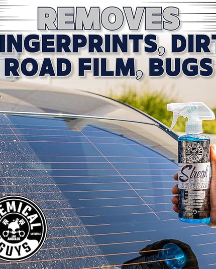 Chemical Guys Glass Cleaner Streak Free Window Spray - Works on Glass, Mirrors, Screens - Ammonia-Free, Safe on Tinted Windows, Car Windshield Cleaner for Trucks, SUVs, Home - 16 oz (Pack of 2)