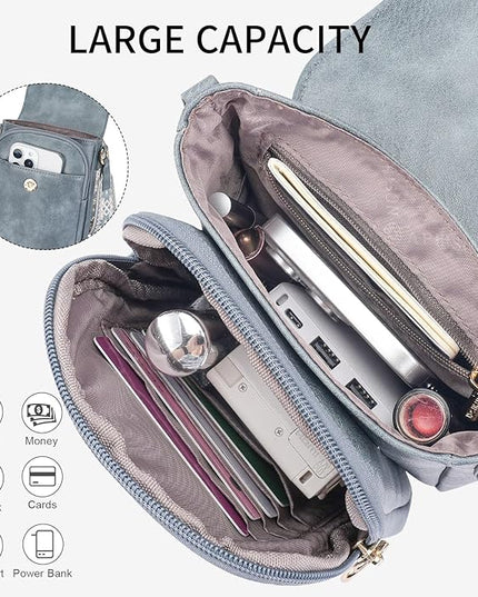 APHISON Small Crossbody Bags for Women Trendy, Leather Phone Wallet Purses Handbags Card Slots with Adjustable Guitar Strap