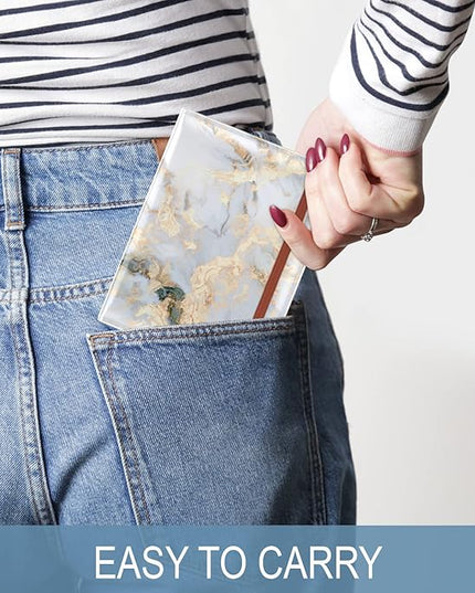 Passport Holder for Travel Essentials, Passport Wallet Cover Case for Travel Must Haves Accessories, Passport Book Holders for Women and Men, White Marble