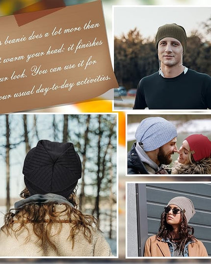 Slouchy Beanie for Men Women Soft Lightweight Running Beanie Hat Chemo Cap Skull Cap