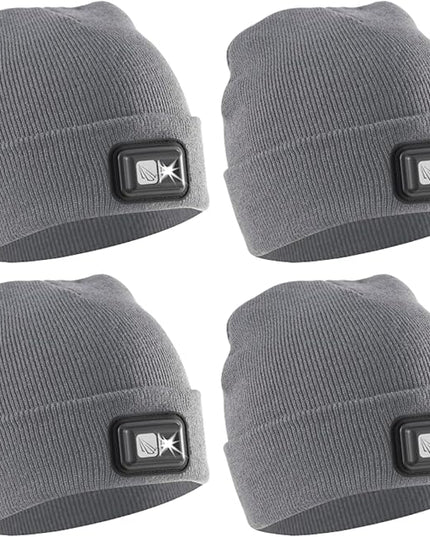 POWERCAP LED Hat Light 150 Lumens Rechargeable Fleece Beanie with Bright Built-in Headlamp Waterproof LED Warm One Size Cap