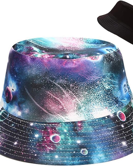 Malaxlx Unisex Bucket Hat Beach Sun Hat Aesthetic Fishing Hat for Men Women Teens, Reversible Double-Side-Wear